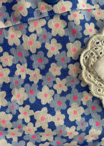 Dantel Detaylı Mavi Kız Çocuk Elbise - Görsel 4