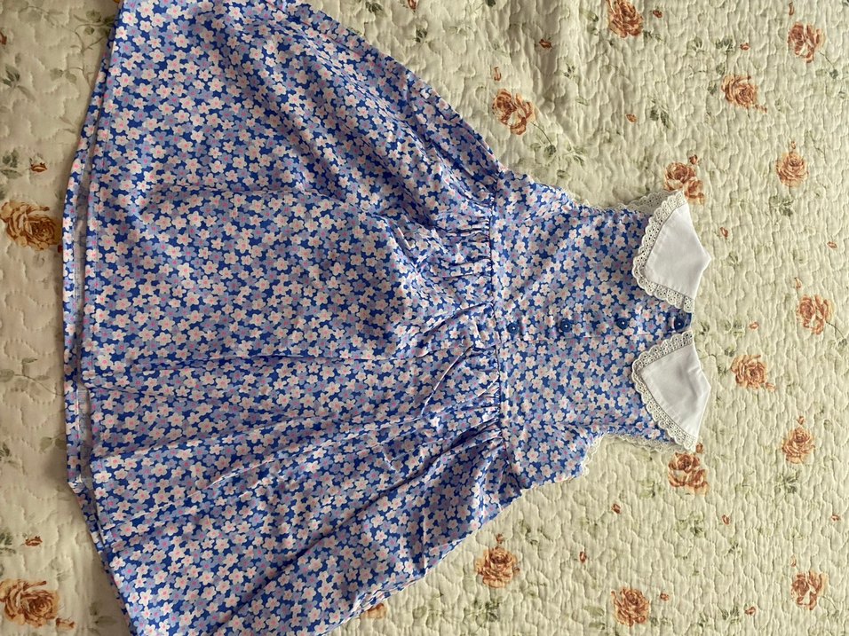 Dantel Detaylı Mavi Kız Çocuk Elbise - Görsel 3