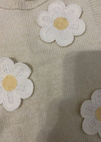Kız Çocuk Çiçekli Triko Süveter - Görsel 2