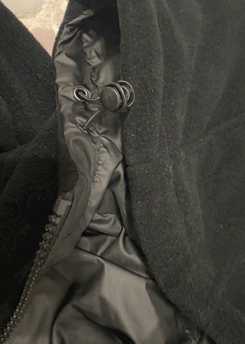 Siyah Kapüşonlu çift taraflı Kadın ceket - Görsel 7