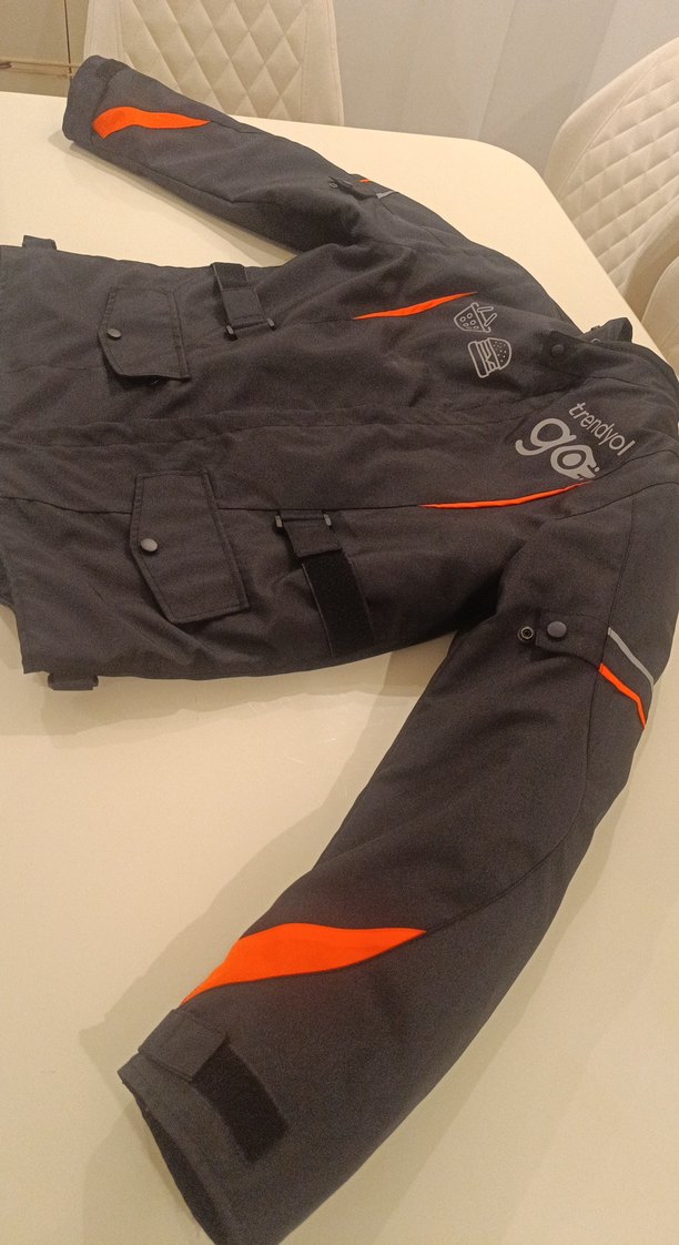 Gri Erkek Biker Tarzı Mont kurye mont - Görsel 2