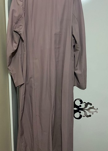 Uzun Düğmeli Pudra Kadın Pardesü - Görsel 2