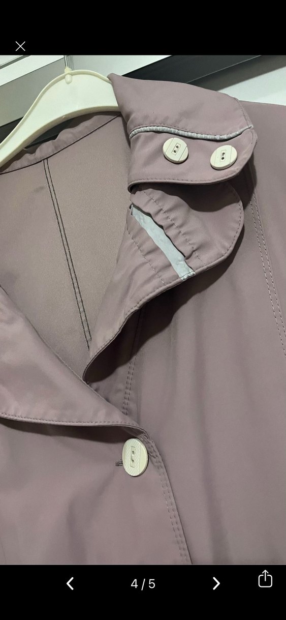 Uzun Düğmeli Pudra Kadın Pardesü - Görsel 4