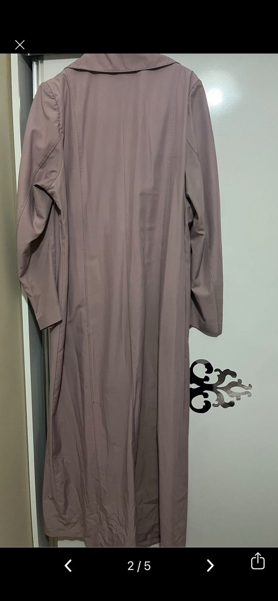 Uzun Düğmeli Pudra Kadın Pardesü - Görsel 2