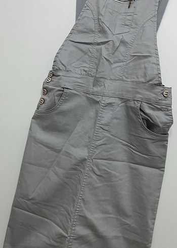 Kadın Gri Uzun Askılı Tulum - Görsel 2