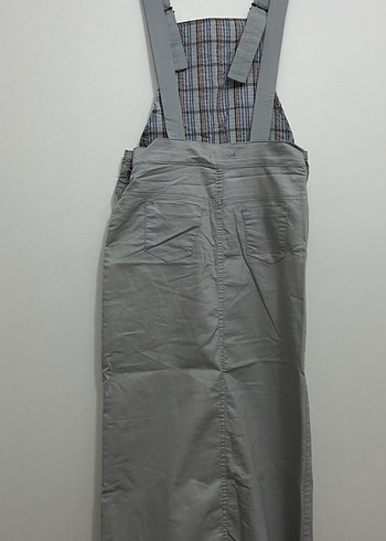 Kadın Gri Uzun Askılı Tulum - Görsel 4