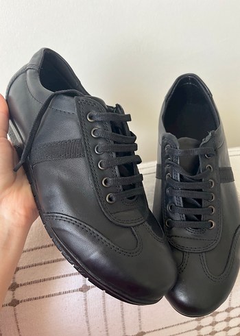 Siyah Bağcıklı Erkek Kadın Klasik Ayakkabı - Görsel 8