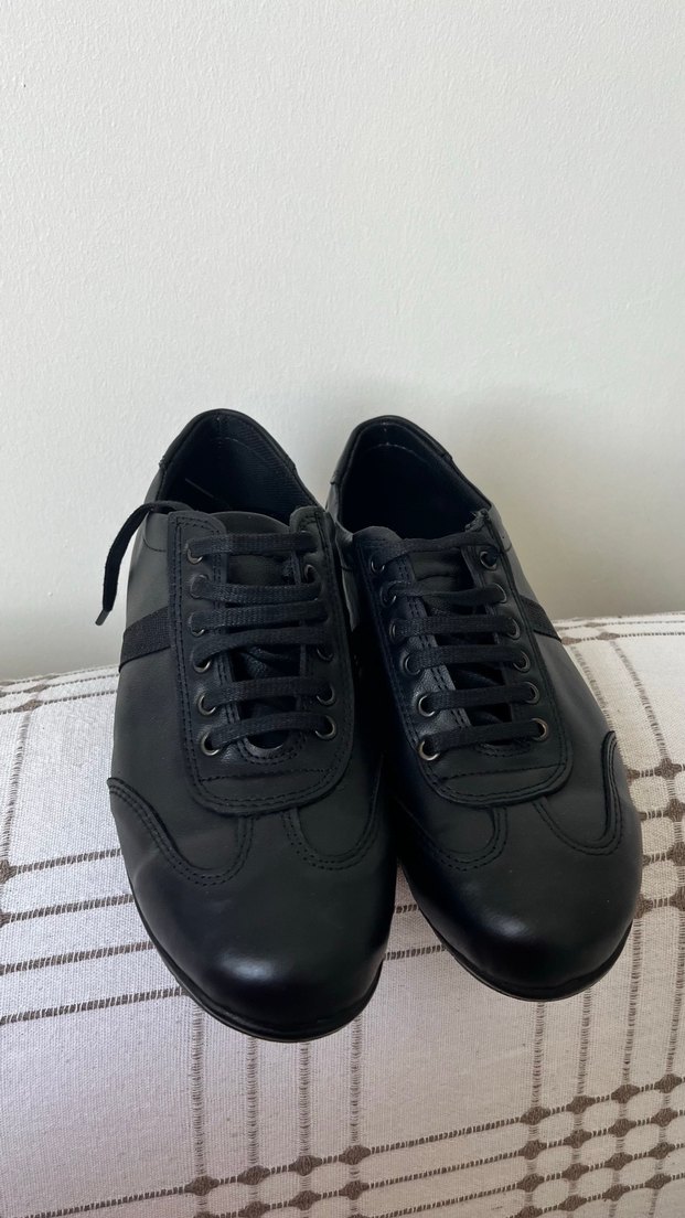 Siyah Bağcıklı Erkek Kadın Klasik Ayakkabı - Görsel 5