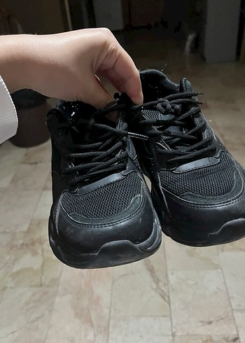 Siyah Bağcıklı Kadın Spor Ayakkabı - Görsel 7