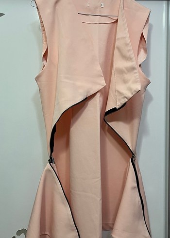 Pudra Kadın Uzun yelek - Görsel 4