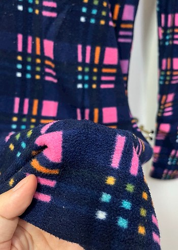 Pembe Kelebek Nakışlı Düğmeli polar pijama takımı - Görsel 6