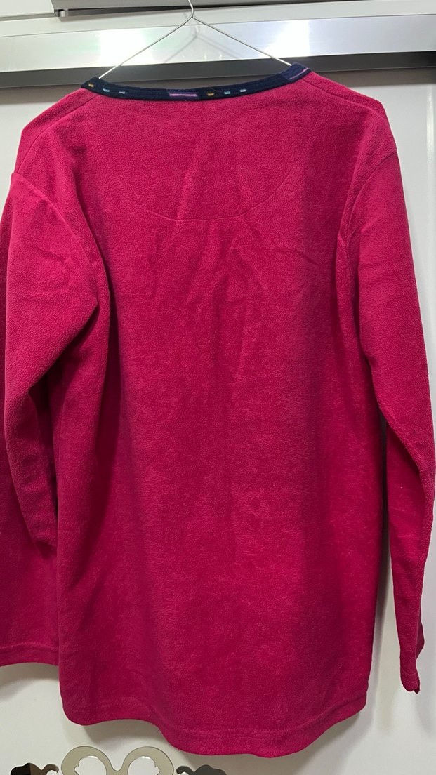 Pembe Kelebek Nakışlı Düğmeli polar pijama takımı - Görsel 4