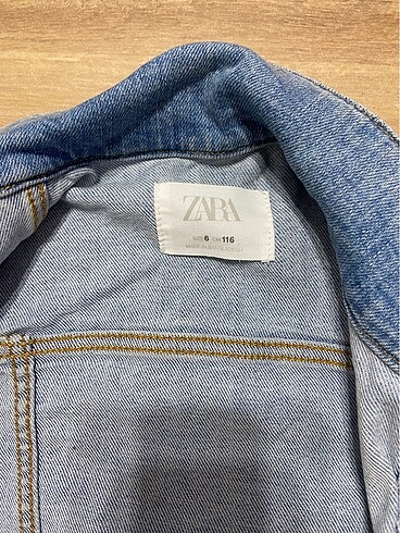 6 Yaş Beden Orijinal Zara kız kot ceket 6 yaş-166 cm