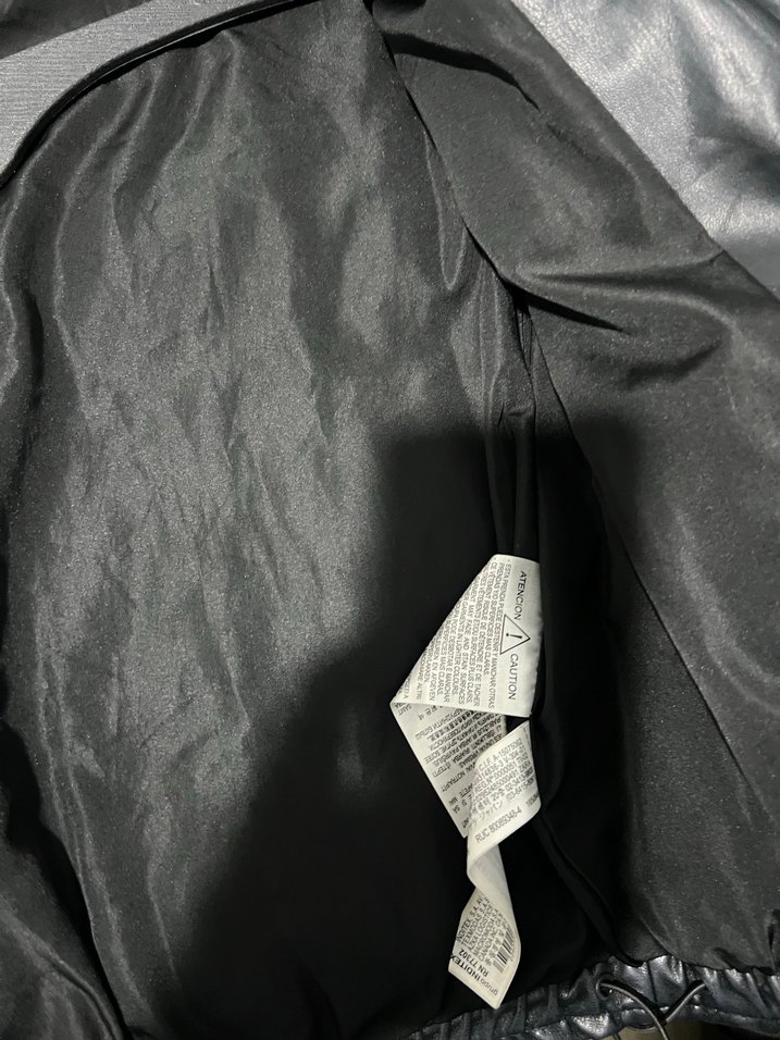 ZARA Siyah Deri Fermuarlı Kadın Ceket - Görsel 4