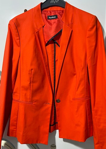 Network kırmızı mercan Düğmeli Blazer Ceket - Görsel 6
