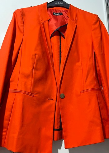 Network kırmızı mercan Düğmeli Blazer Ceket - Görsel 3