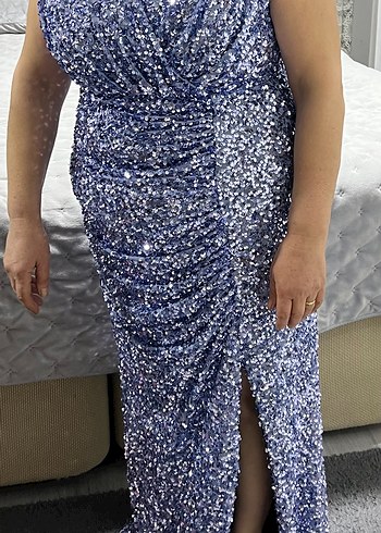 Payetli bebe mavisi mor Elbise - Görsel 2