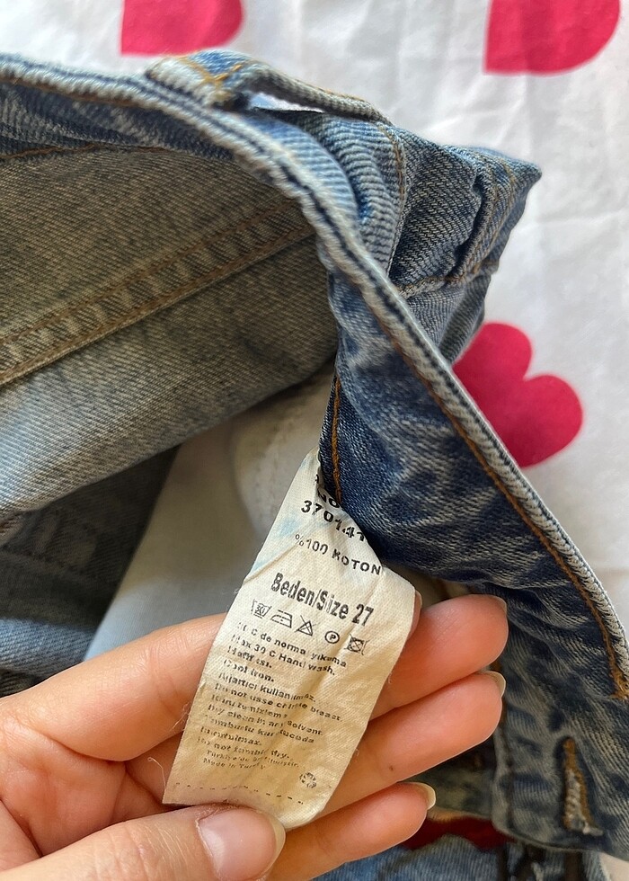 Çiçek İşlemeli Mom Jeans - Görsel 3