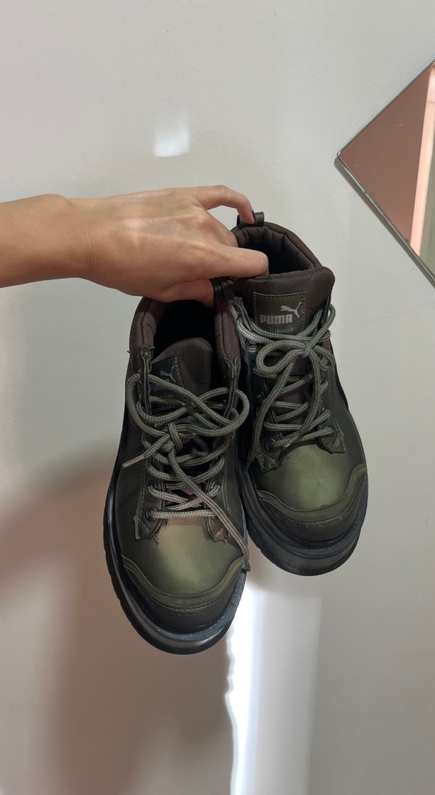 Kadın Haki Platform Spor Ayakkabı - Görsel 2