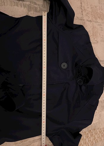 Lacivert Kemerli Kadın Trençkot - Görsel 3