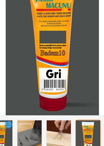 Badem10 Gri Ahşap Tamir Macunu - Görsel 2