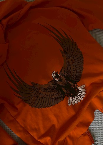 Turuncu Kapüşonlu oversıze hırka - Görsel 3