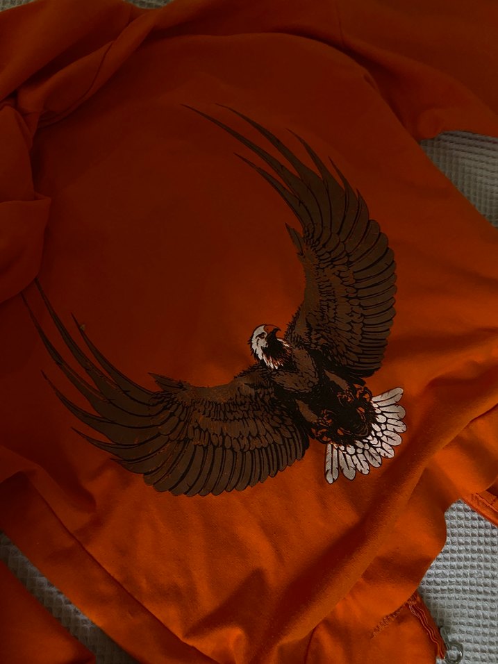 Turuncu Kapüşonlu oversıze hırka - Görsel 3