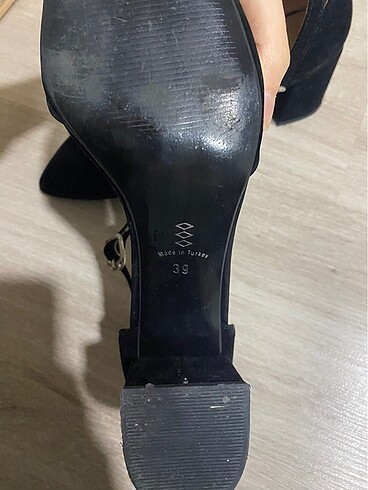 39 Beden siyah Renk Kadın Süet Kalın Kısa Topuklu Ayakkabı