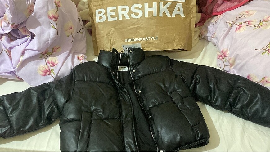 s Beden Bershka suni deri şişme mont