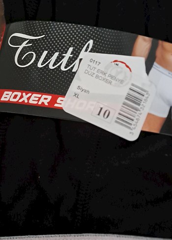 Diğer Siyah Baskılı Erkek Boxer - Atletik Kesim