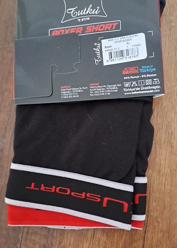 xl Beden Siyah Baskılı Erkek Boxer - Atletik Kesim