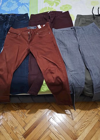 pantolon lcwaikiki koton defacto mavi kot - Görsel 7