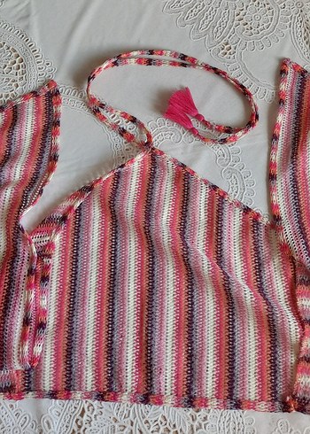 halter yaka crop üst - Görsel 2