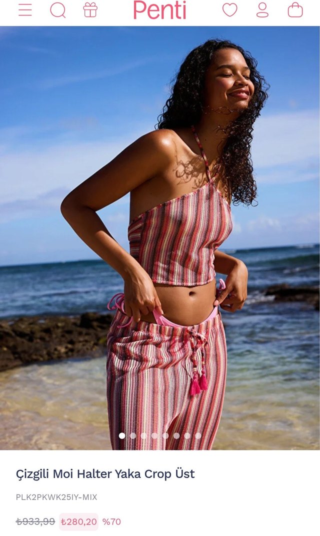 halter yaka crop üst - Görsel 5