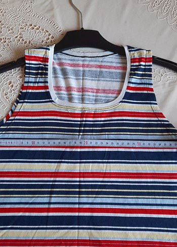 Çizgili Kolsuz Kadın Elbise S beden - Görsel 3