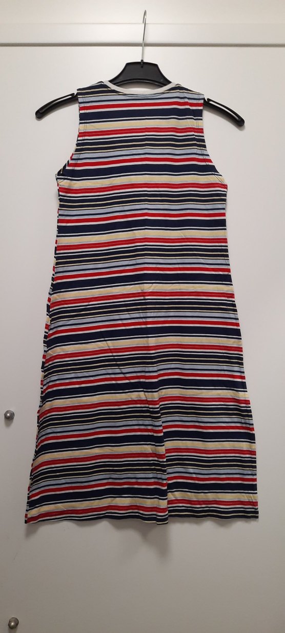 Çizgili Kolsuz Kadın Elbise S beden - Görsel 2