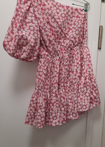 Pembe Renk Tek Kol Elbise S beden - Görsel 3