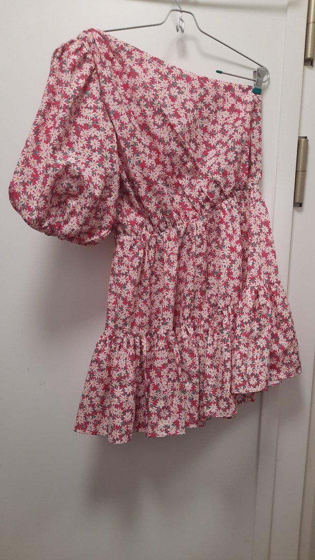 Pembe Renk Tek Kol Elbise S beden - Görsel 3