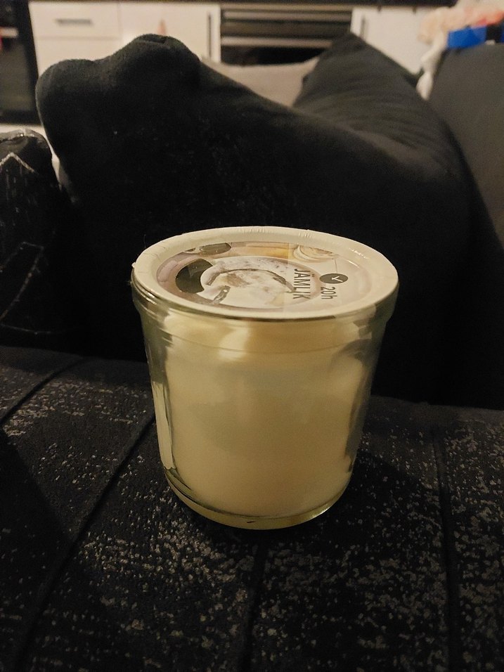 Beyaz Cam Kavanoz Mum - Görsel 2