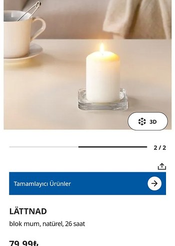 Beyaz Silindir Mum - Görsel 2