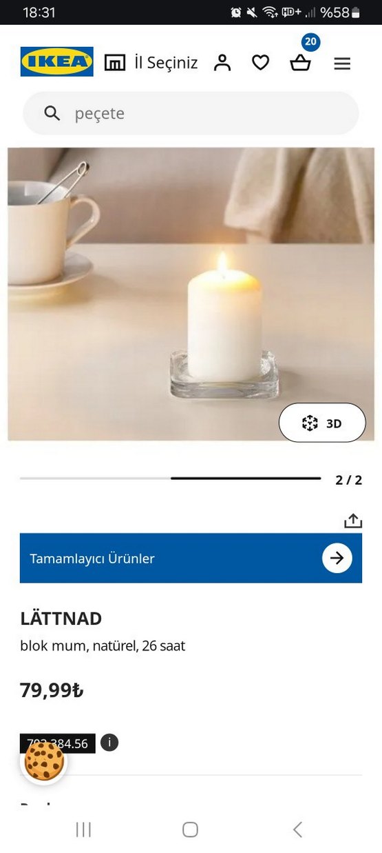 Beyaz Silindir Mum - Görsel 2