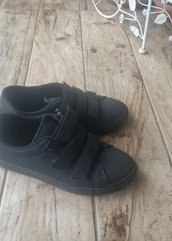 Siyah Kadın Spor Ayakkabı Cırt Cırtlı - Görsel 5