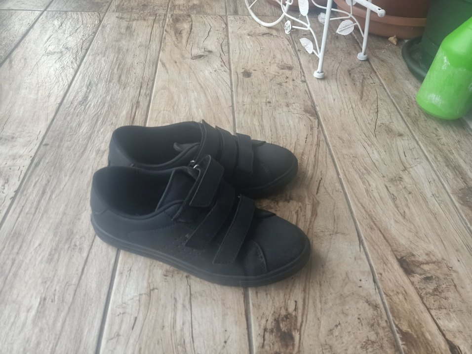 Siyah Kadın Spor Ayakkabı Cırt Cırtlı - Görsel 5