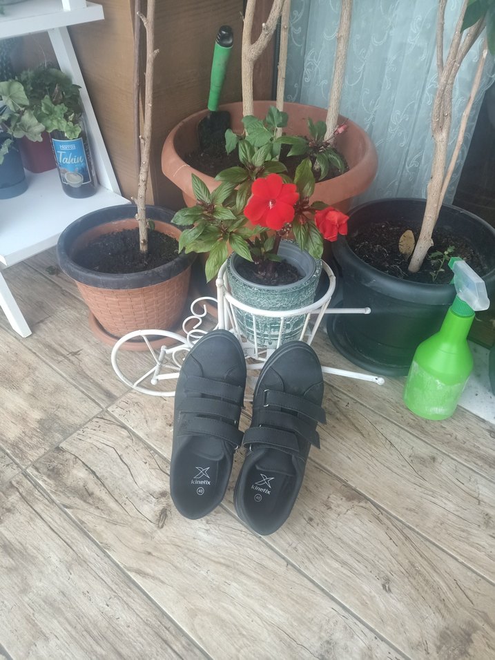 Siyah Kadın Spor Ayakkabı Cırt Cırtlı - Görsel 4