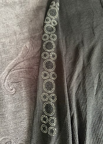 Gri Nakışlı Düğmeli Kadın Uzun Kollu Kazak - Görsel 2