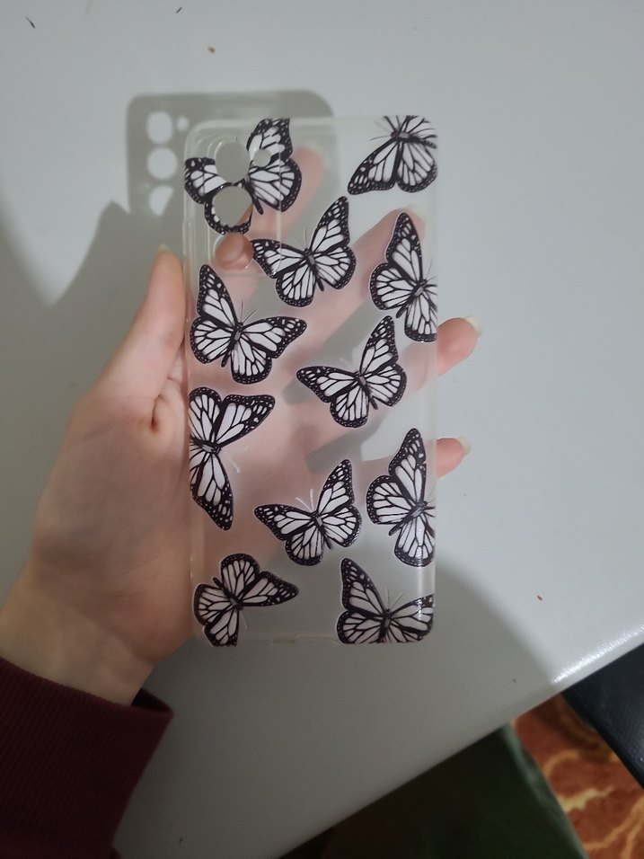 Samsung S20 F, Şeffaf Kelebek Desenli Bohem Telefon Kılıfı - Görsel 3