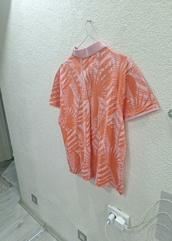 Turuncu Baskılı Kısa Kollu Polo Tişört - Görsel 4