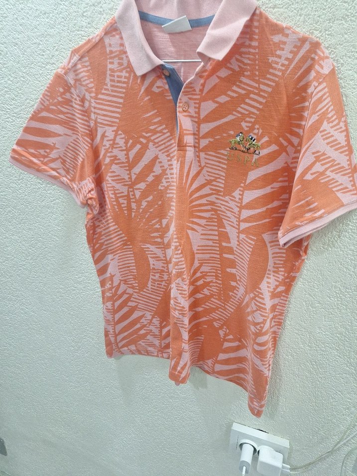 Turuncu Baskılı Kısa Kollu Polo Tişört - Görsel 2
