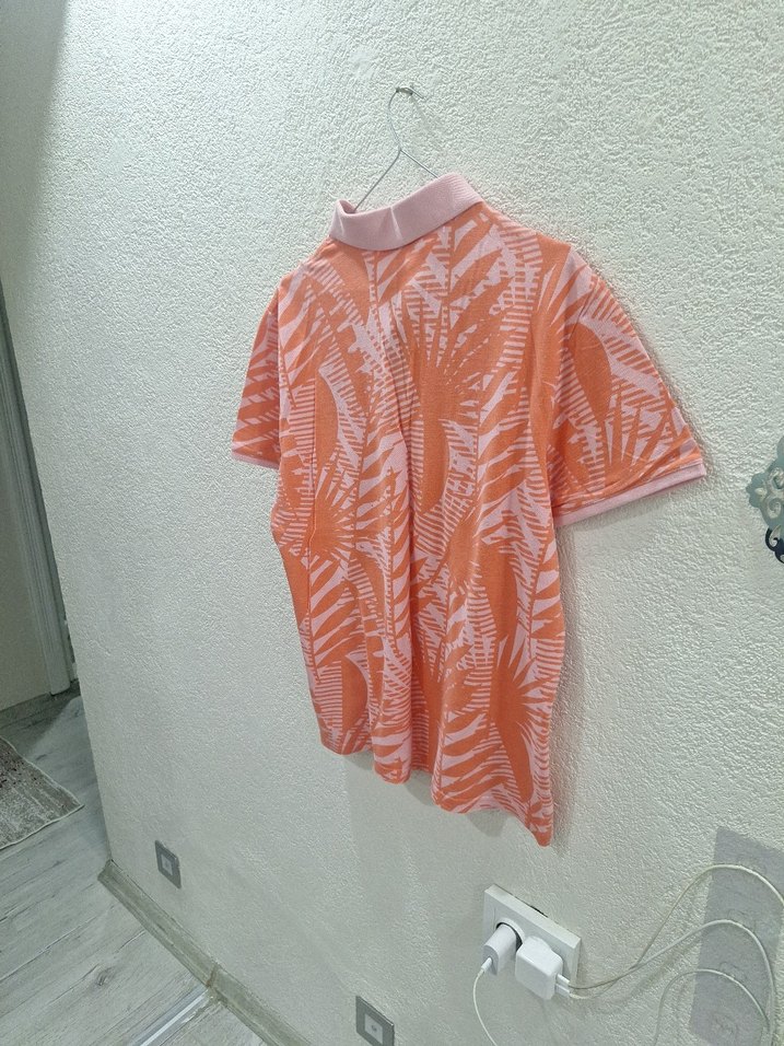 Turuncu Baskılı Kısa Kollu Polo Tişört - Görsel 4