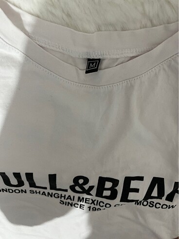 Pull and Bear Pull Bear yazılı beyaz tişört